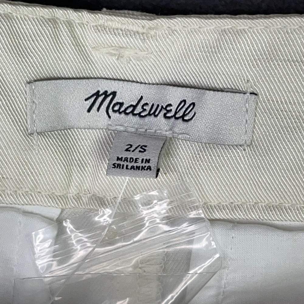 Madewell The Short Barrel Leg Trouser Pant Womens 2S Cream Twill FLAW NWT - Picture 6 of 11